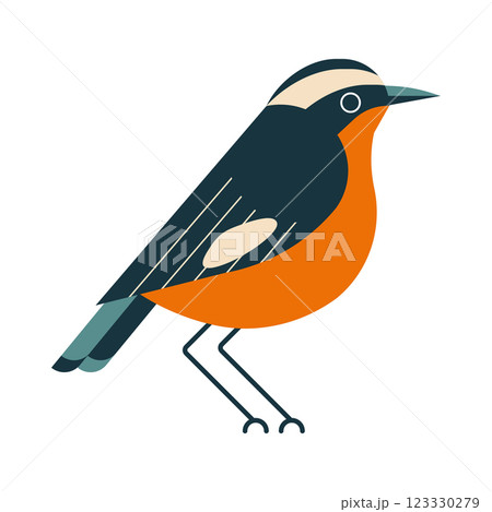 Mossiers Redstart Morocco National Bird Icon Mossiers Redstart Morocco National Bird Icon 123330279
