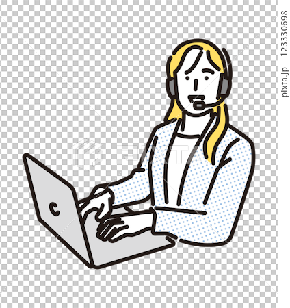 簡單說明一位面帶微笑的女操作員 簡單說明一位面帶微笑的女操作員 123330698