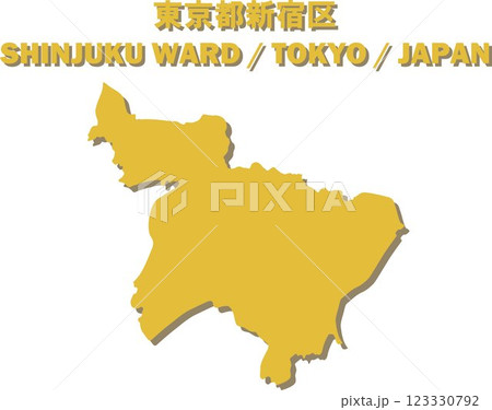 日本地図-東京都新宿区ベクターイラストマップ 123330792