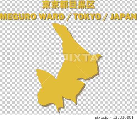 Map of Japan - Tokyo Meguro ward vector illustration map 123330801