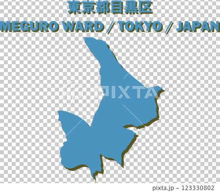 Map of Japan - Tokyo Meguro ward vector illustration map 123330802