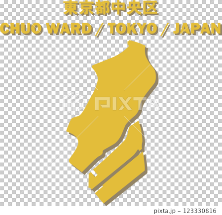 Map of Japan - Tokyo Chuo Ward Vector Illustration Map 123330816