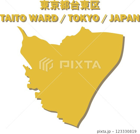 日本地図-東京都台東区ベクターイラストマップ 123330819