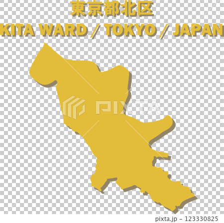 日本地図-東京都北区ベクターイラストマップ 123330825