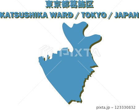日本地図-東京都葛飾区ベクターイラストマップ 123330832
