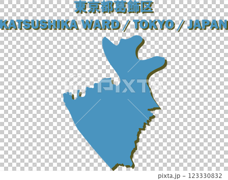 日本地図-東京都葛飾区ベクターイラストマップ 123330832