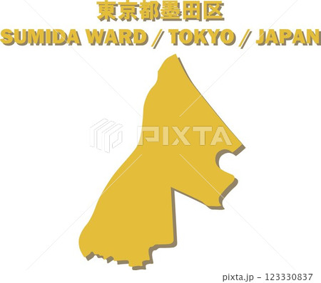 日本地図-東京都墨田区ベクターイラストマップ 123330837
