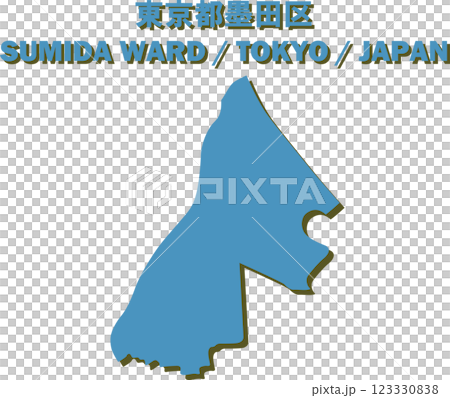 Map of Japan - Tokyo Sumida Ward vector illustration map 123330838