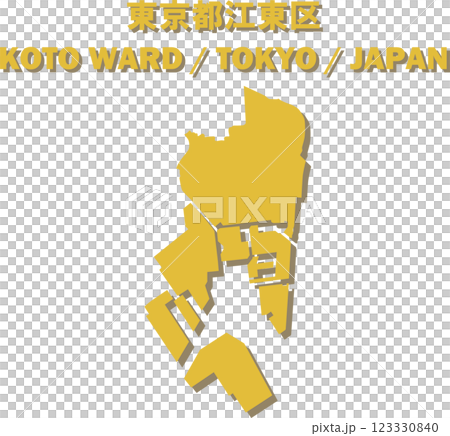 日本地図-東京都江東区ベクターイラストマップ 日本地図-東京都江東区ベクターイラストマップ 123330840