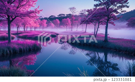 桜のある風景 123331081