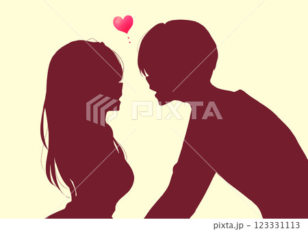 恋に落ちる男女 影絵 恋に落ちる男女 影絵 123331113