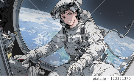宇宙で活動中の宇宙飛行士