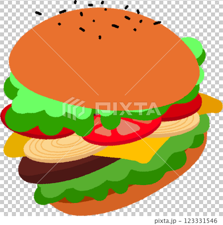 Floating hamburger Floating hamburger 123331546
