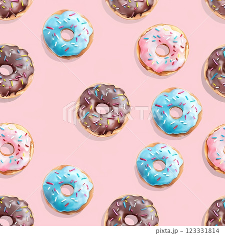 Seamless image of delicious donuts. Seamless image of delicious donuts. 123331814