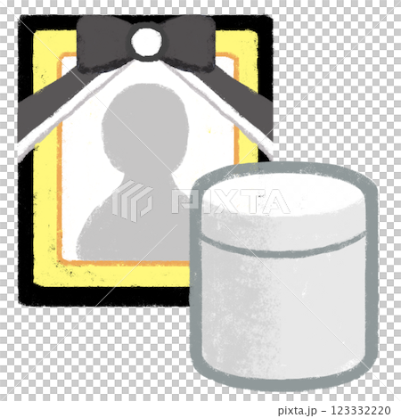 Simple illustration, crayon touch, funeral image 123332220