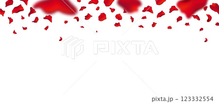 Scattered rose petals symbolizing romance and festive elegance. 123332554