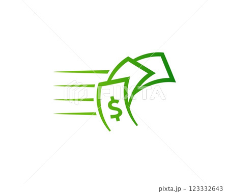Flat green icon with dollar and arrow,...のイラスト素材 [123332643] - PIXTA