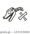 恐竜の骨のイラスト　カラー 123333004
