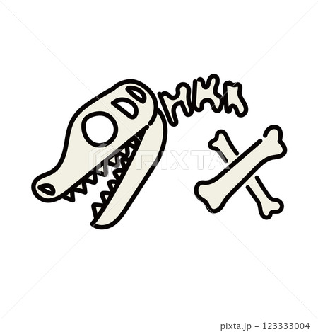 恐竜の骨のイラスト　カラー 123333004