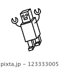 ロボットのイラスト　モノクロ 123333005