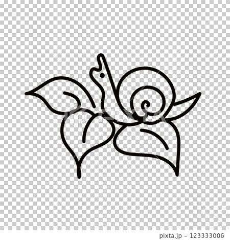 カタツムリのイラスト　モノクロ 123333006