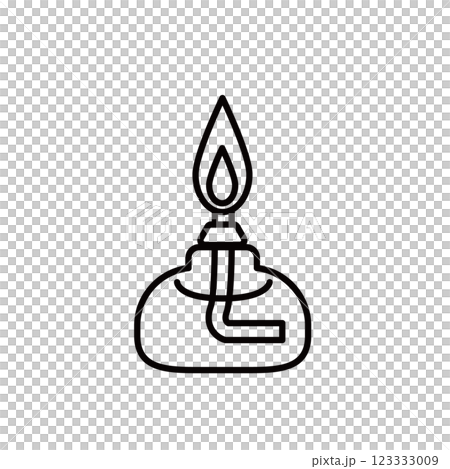 Illustration of an alcohol lamp (monochrome) Illustration of an alcohol lamp (monochrome) 123333009