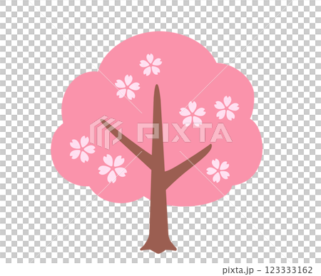 Illustration material of cherry blossom tree Spring Pink Flowers Illustration material of cherry blossom tree Spring Pink Flowers 123333162