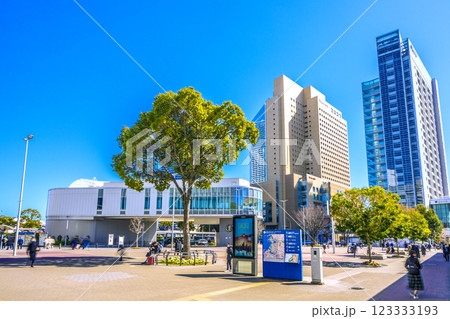 日本の横浜都市景観 新時代へ…YOKOHAMA AIR CABIN桜木町駅などを望む。希望の光 日本の横浜都市景観 新時代へ…YOKOHAMA AIR CABIN桜木町駅などを望む。希望の光 123333193