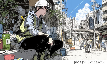 建築現場の作業員