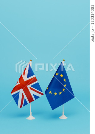 UK flag and european flag UK flag and european flag 123334383