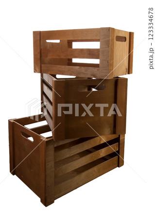 Three wooden crates. Boxes for packing goods Three wooden crates. Boxes for packing goods 123334678
