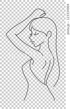 美麗女人腋窩的線畫 美麗女人腋窩的線畫 123334904