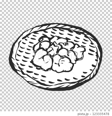 生きくらげの手描き筆絵風イラスト 123335478