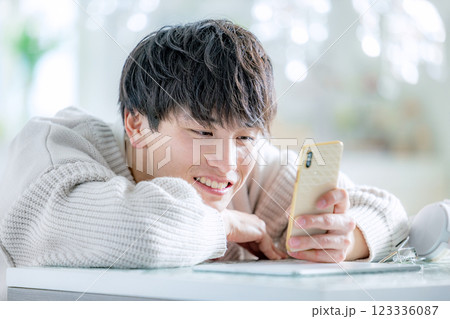 スマホを操作する男性 123336087