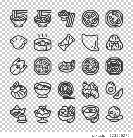 Asian Chinese food icon set 123336273