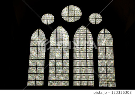 Stained glass windows. 123336308