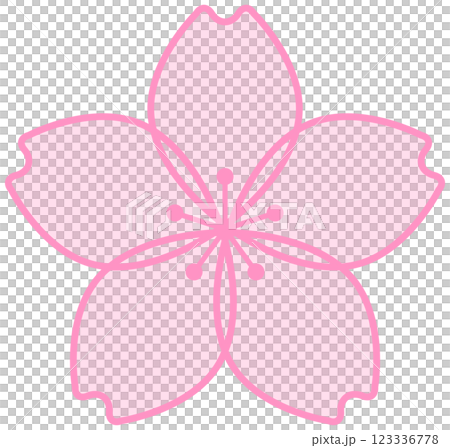Simple cherry blossom illustration material - transparent - 123336778