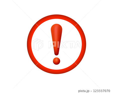 Alert sign with exclamation mark in red circle Alert sign with exclamation mark in red circle 123337070