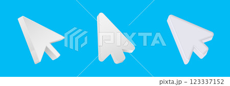 White computer mouse arrows in various angles 123337152