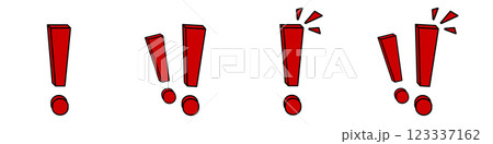 Red exclamation marks in four different designs 123337162