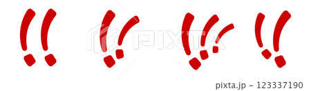 Red exclamation marks in various styles Red exclamation marks in various styles 123337190