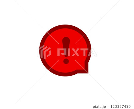 Red warning sign with exclamation mark for caution alerts 123337459