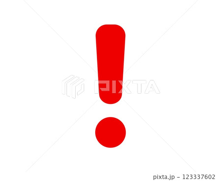 Red exclamation mark symbol 123337602
