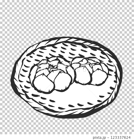 ゆり根の手描き筆絵風イラスト 123337624