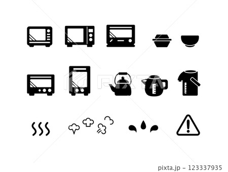 シンプルな温めアイコンセット シンプルな温めアイコンセット 123337935