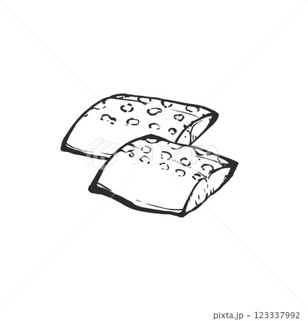 鰆の手描き筆絵風イラスト 123337992