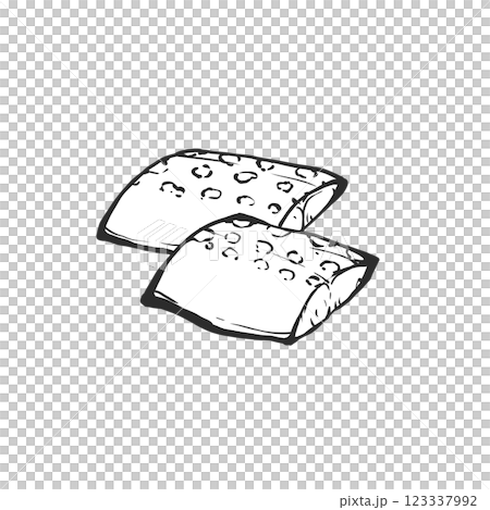 Hand-drawn brush-style illustration of Spanish mackerel 123337992