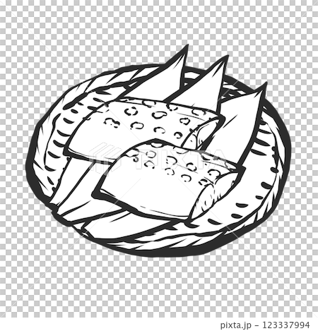 Hand-drawn brush-style illustration of Spanish mackerel 123337994