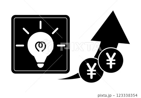 電気代の値上げのイメージイラスト 電気代の値上げのイメージイラスト 123338354