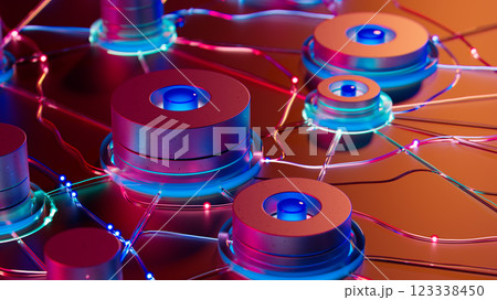 Illuminated Metallic Circuits: A Fusion of Technology and Design 123338450